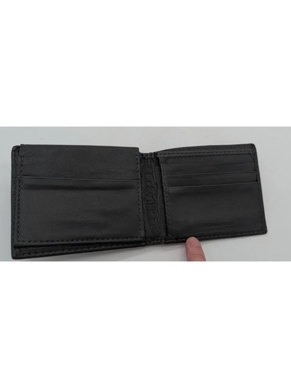 Calvin Klein CK Men's RFID Blocking Leather Bifold Wallet-Black- FLAW